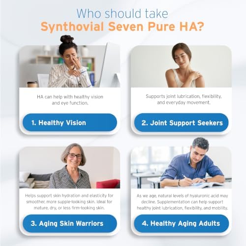 Hyalogic Synthovial Seven Hyaluronic Acid Liquid & Resveratrol Capsules - HA Joint Support - Vegan - 1 oz - Image 6