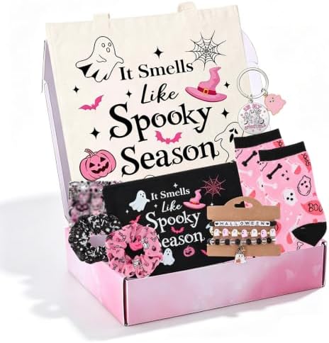 10Pc Pink Halloween Gifts for Women Spooky Season Tote Bag Gothic Basket - Image 6