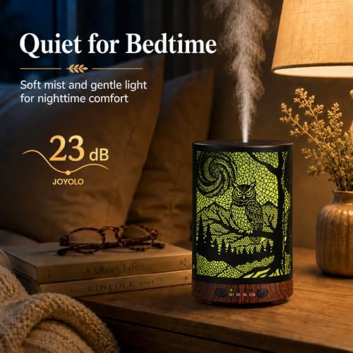 Essential Oil Diffuser, 120 ml Aromatherapy Diffuser with 7 Color Lights, Auto Shut-Off and 4 Timer Settings, Ultrasonic Cool Mist Diffuser for Home Room Office (Woodland Owl) - Image 4