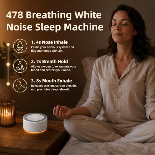Kipcush White Noise Machine for Baby & Adults, 30 Soothing Sounds, Sleep Sound Machine with 8 Color Night Light, Memory Function, White Noise for Sleeping, Nursery, Office, Travel & Relaxation - Image 6