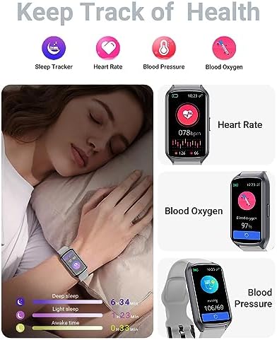 Amzhero Health Fitness Tracker with 24/7 Heart Rate, Blood Oxygen, Blood Pressure, Sleep Tracker, 5ATM Waterproof Activity Trackers with Step Tracker, Pedometer (S & L Bands Included) - Image 4
