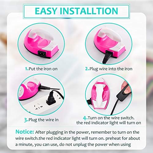 Honoson Mini Craft Iron with Charging Base Tiny,Pink - Image 3