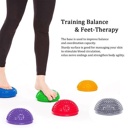 VGEBY1 PVC Semi-Circular Durian Ball Inflatable Half Yoga Balls Massage Point Fitball Exercises Trainer Fitness (Blue) - Image 6