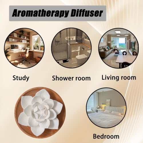 Lotus Flower Wooden Pallet Ceramic Essential Oil Mini Diffuser - Image 4