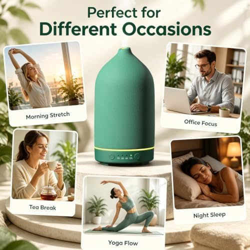 Gooamp 200ML Ceramic Essential Oil Diffuser for Home, Stone Diffuser - Image 7