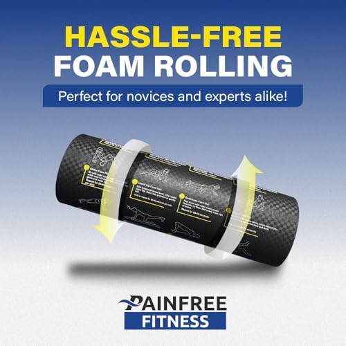 Foam Roller with Printed Exercises, 17.7'' x 6'' Lightweight EPE/PE - Image 3