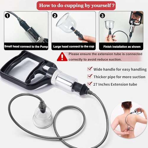 DEFUNX Cupping Set, 19 Cups Cupping Kit for Massage Therapy, Cupping Therapy Set with Pump for Back Massage, Pain Relief, Physical Therapy - Image 4