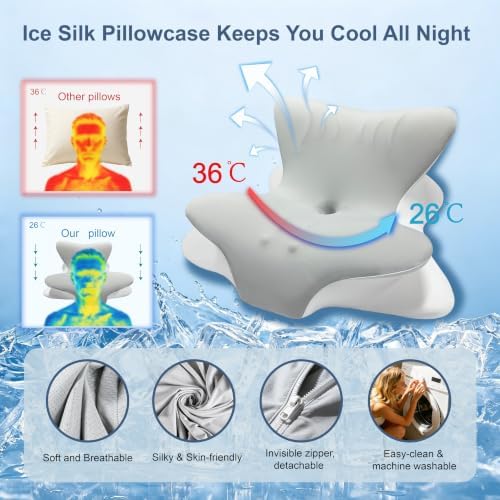 Cervical Neck Pillow for Pain Relief, Ergonomic Reading Pillow for Bed - Image 3