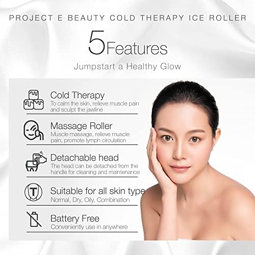 The Ice Roller by Project E Beauty | Cryotherapy Treatment | Facial Massage | Reduce Under Eye Puffiness, Dark Circles | Muscle Soreness Pain Relief Redness - Image 3