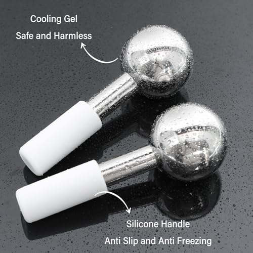 Ice Globes for Face & Eyes 1.97in Ice Roller Unbreakable Stainless Steel Cryo Sticks for Men Women Facials Skin Care for Puffiness Sagging Skin Fine Lines and Facial Relaxation - Image 4