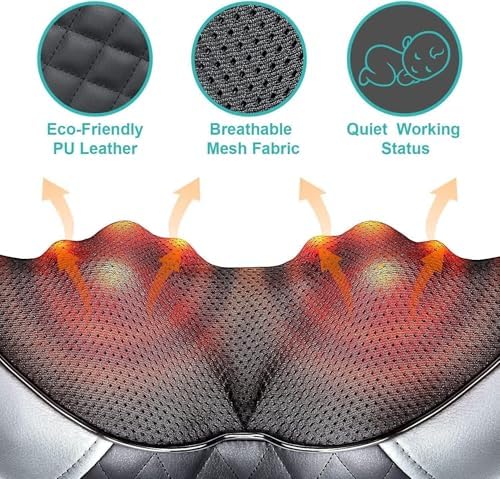 Medcursor Neck Massager - Portable Electric Shiatsu Back Massage Device with Heat, Deep Tissue 3D Kneading Pillow for Muscle Pain Relief, Valentines Day Gifts - Includes Carry Bag (No Battery) - Image 3