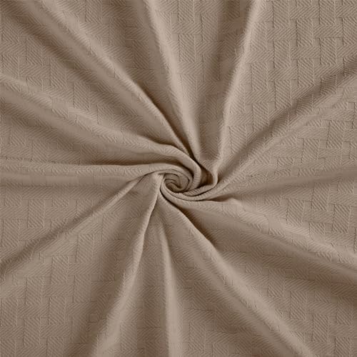 Superior Cotton Blanket Breathable All Season Comfy Bedding, Full/Queen, Khaki - Image 7
