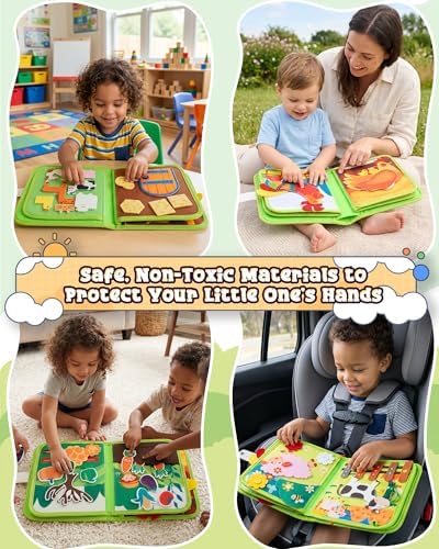 Montessori Busy Book, 10-Page Sensory Activity Toy, Farm - Image 6