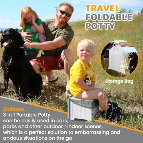 Orzbow Portable Potty Training Chair for Toddler, Travel Emergency Toilet - Image 4