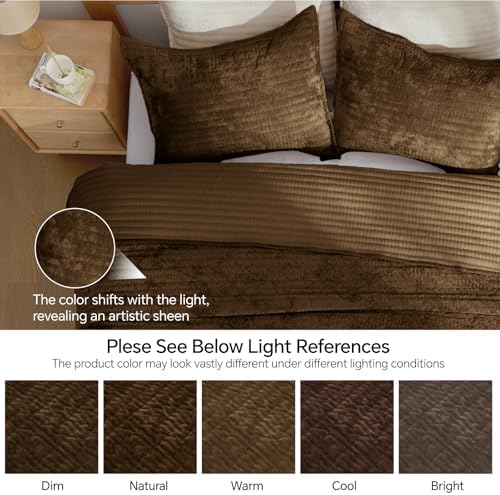 BEDELITE Velvet Quilt Set King Size, Luxury Velvet Comforter Bedding - Image 3