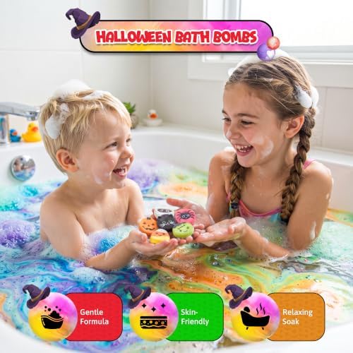 Halloween Bath Bombs, 6 Spooky Designs, Fizzing Bath Bomb Gift Set - Image 5