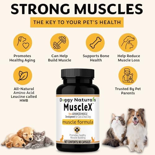 MuscleX™ Canine Muscle Formula Cats & Small Dogs with 300 mg CaHMB & Vitamin D3 - Natural Muscl Building Formula-Helps Reduce Muscle Loss Due to Normal Aging & Improves Recovery from Injury(180 Caps) - Image 6