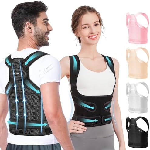 Fit Geno Posture Corrector for Women & Men, Back Shoulder Support Brace by FitGeno