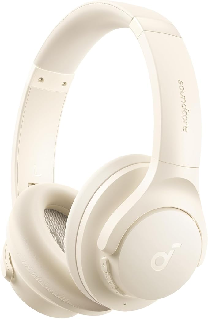 Soundcore by Anker Q20i Hybrid Active Noise Cancelling Headphones, White | Over-Ear, Bluetooth, 40H ANC Playtime, Hi-Res Audio, Big Bass, Transparency Mode, Customize via App, Travel, Home, Office by Unknown