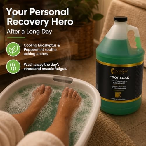 FOOT SPA - Foot Soak - Cleanses, Softens, and Refreshes - Made With Eucalyptus & Peppermint Oil - 128 Oz Gallon - Bulk, Refill Gallon - Image 4
