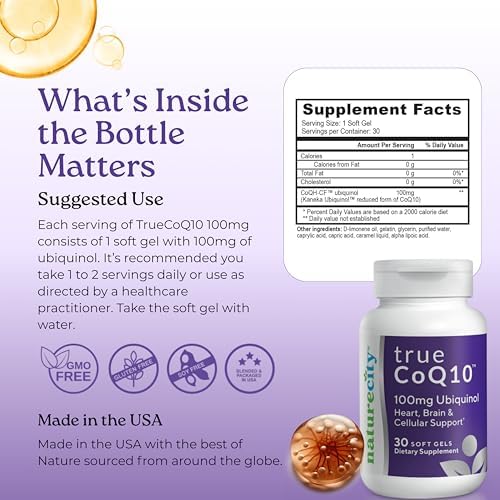 NatureCity True-CoQ10 Ubiquinol 100mg Highly Absorbable and Stablized Kaneka QH CoQ10 Heart, Brain and Cellular Energy Supplement - (30 Soft Gels) Active CoQ10 as Ubiquinol - Image 6