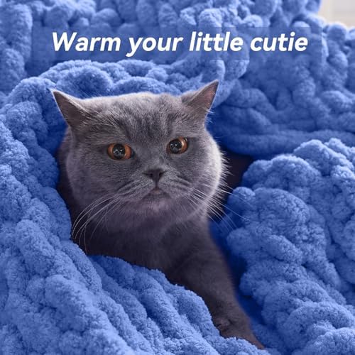Negwoo Chunky Knit Throw Blanket, Knitted Throw Chenille Yarn, 40"*50" - Image 4