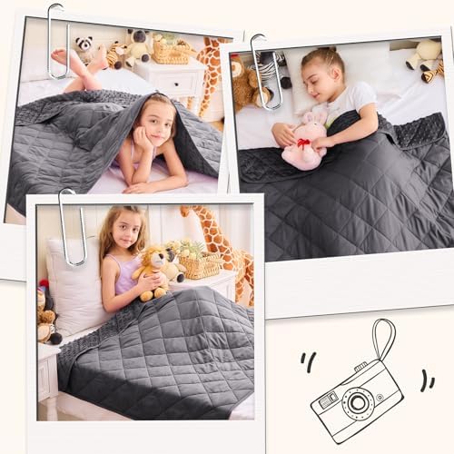 yescool Weighted Blanket 10 Pounds Grey Throw Size Weighted Throw Blanket, Minky Heavy Blankets Gifts for 80-120lbs, 40 * 60in - Image 4