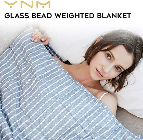 YnM Weighted Blanket,Heavy 100 Percent Oeko-Tex Certified Cotton Material, Bed Blanket for One Person of 140lbs, Ideal for Twin/Full Bed (60x80 Inches, 17 Pounds, Sprout Green) - Image 2