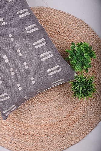 Trade Star Handloomed Cushion Cover Handmade Body Pillow Cover 100% Cotton Pillow Case Premium Quality Spring Pillow Shams Decorative Block Print Pillow Case (Grey Blossom 14X36 INCHES) - Image 4