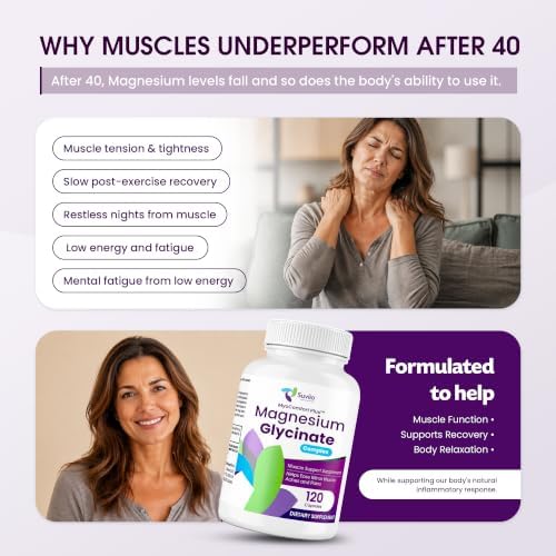 Suviio Magnesium Glycinate 300mg, 7-in-1 Muscle Recovery Complex, 120ct - Image 5