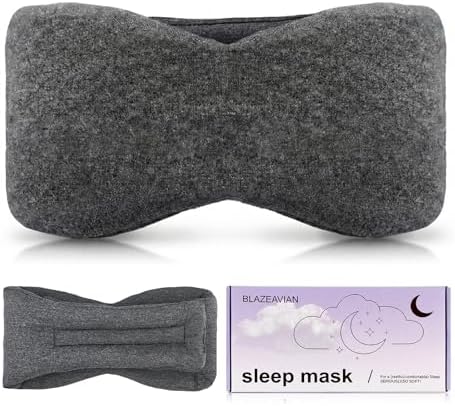 Sleep Mask for Women and Men, Soft Modal Blackout Eye Mask with Ear Coverage, Zero Pressure Blindfold for Side Sleepers, Adjustable Strap, Travel Essentials by BLAZEAVIAN