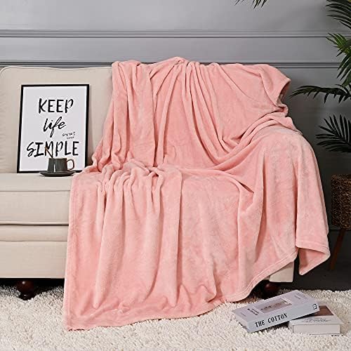 NANPIPER Fleece Blankets, Super Soft Flannel Queen Size Blanket for Bed, Luxury Cozy Microfiber Plush Fuzzy Blanket,Pink - Image 6