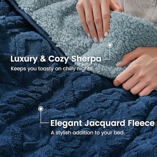 Sherpa Fleece Weighted Blanket for Adults, Dual Sided Soft, 48"x72" 15lbs - Image 3