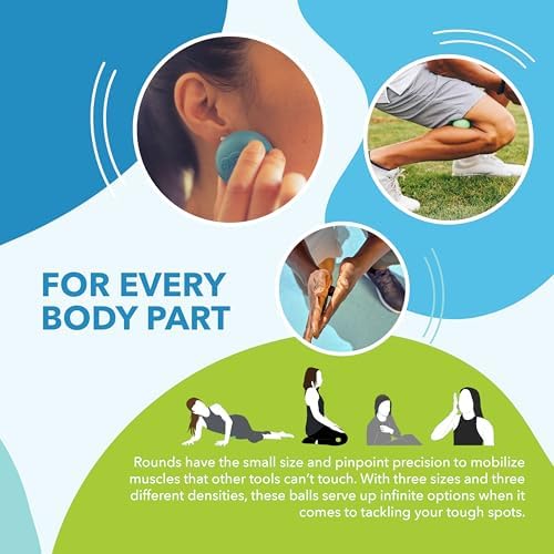 RAD Rounds – 3 Density Yoga Massage Ball Set for Deep Tissue Myofascial Release – Therapy Balls for Feet, Back, Neck, Jaw & Forearms – Trigger Point & Mobility Therapy (3-Pack) - Image 3