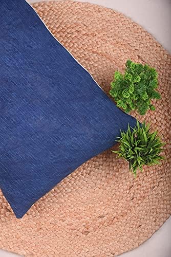 Trade Star Handloom Pillow Cover Throw Pillow Case Luxurious Oblong Cooling Authentic Bed Rest Cushion Cover for Bedding Decor (Indigo (Solid), 14 X 36 Inch) - Image 4
