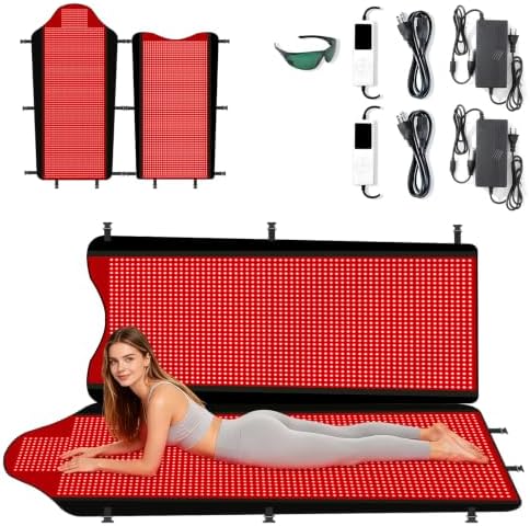 Full Body Red Light Therapy Mat with 3207 LEDs, 74.8" x 36" by Xefinic