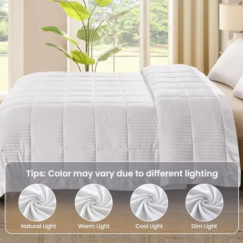 downluxe King Size Blanket with Satin Trim, Lightweight Down Alternative King Blanket for All Season, Machine Washable (Ivory, 90x108 Inch) - Image 6