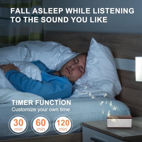 Sound Machine White Noise Machine with 70 Natural Soothing Sounds Sleeping Timer Memory Function 30 Volume Levels Brown Noise Sleep Sounds Machine Powered by USB for Baby Kids Adults,White - Image 5