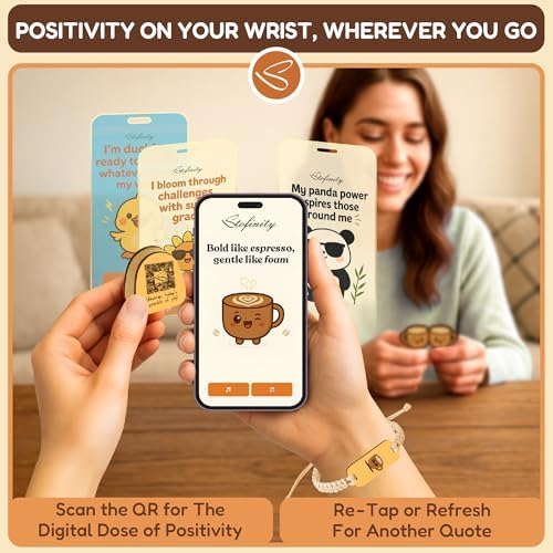 STOFINITY Positive Coffee Jar, 60 Affirmation Cards and Wood Stand - Image 5