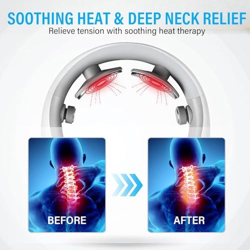Neck Massager,10 Massage Modes and 16 Intensity Levels 130g Cordless Portable U-Shaped Device, Soothing Warmth for Home Office Travel - Image 5