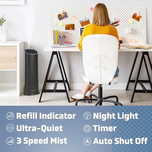 Pure Guardian Ultrasonic Cool Mist Humidifier, 100 Hour Run Time, 1.5 Gallon Tank, 440 Sq. Ft. Coverage, Medium Rooms, Quiet, Filter Free, Black, H3200BAR - Image 3