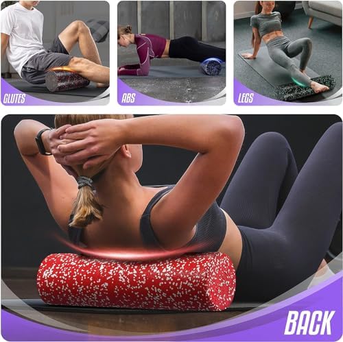 Yes4All High-Density EPP Round Back Roller Foam, Exercise Foam Roller for Yoga, & Pilates, Multiple Sizes and Colours, Purple Speckled - 18 inches - Image 5