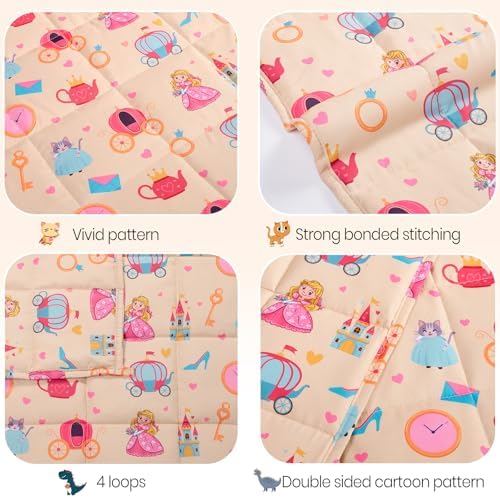 Weighted Blanket - 7 lbs Beige Princess Heavy Blanket - Small Size Breathable Lap Blanket(41"x60", 7 lbs) - Image 6