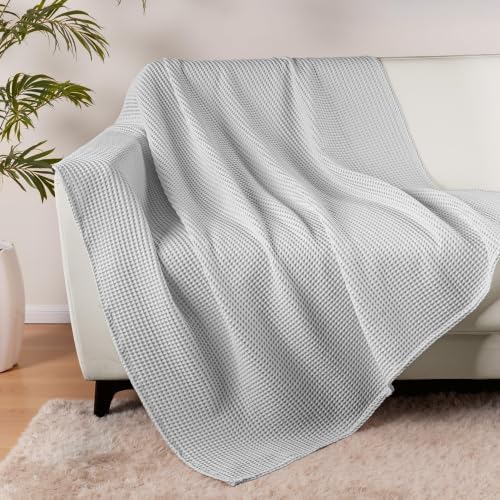 Exclusivo Mezcla 100% Cotton Oversized Waffle Throw Blanket for Couch Sofa - Image 4
