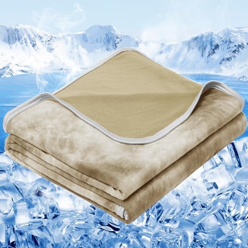 inhand Cooling Blanket Twin XL(60"x90",Beige) College Dorm Essentials by inhand
