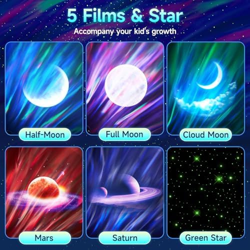 COOLNIGHT Ambient Lighting Sound Machine Aurora Night Light Projector with 30 Sounds,16 Colors Star Northern Lights Projector, Remote Timer Ocean Projector for Bedroom Gaming Living Room - Image 5