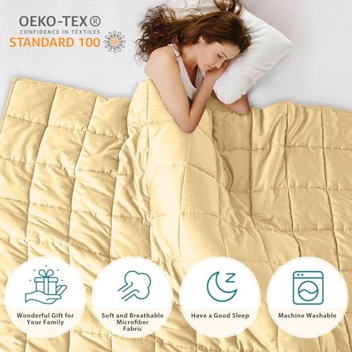 L'AGRATY Weighted Blanket - 60"x80" 15lbs Cooling Breathable Heavy Blanket Microfiber Material with Glass Beads for Adult All-Season Summer Fall Winter Soft Thick Comfort - Image 6