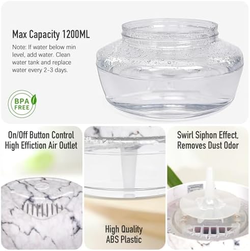 Purifier Air Washer, Air Fresher Aroma Diffuser for Home, Office, Air Purifier with Night Light (Marbling) - Image 2