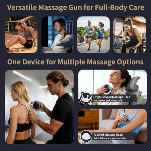 Fancy Home® Mini Massage Gun - Palm Sized Deep Tissue Massager Gun, Unique Small Hand Massager for Circulation, Cordless Powerful 3200 RPM | Ultra Quiet | Travel Friendly （Black Grey） Father's Day - Image 6