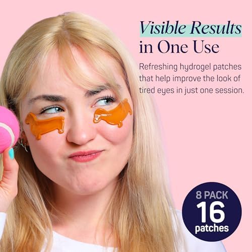 SpaLife So Fetch Hydrogel Under Eye Patches for Dark Circles | Dachshund Under Eye Patches for Puffy Eyes | Weiner Dog Undereye Bags and Puffiness Removal | Boo Basket Stuffers | 8 Pairs - Image 4